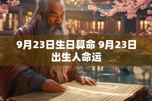 9月23日生日算命 9月23日出生人命运