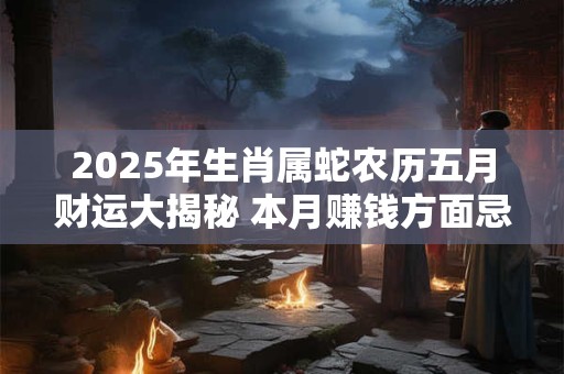 2025年生肖属蛇农历五月财运大揭秘 本月赚钱方面忌贪心