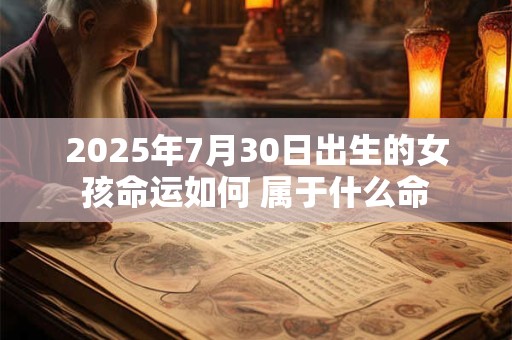2025年7月30日出生的女孩命运如何 属于什么命