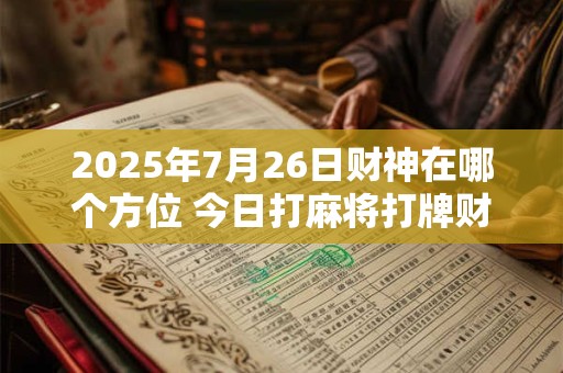 2026年7月26日财神在哪个方位 今日打麻将打牌财神方位