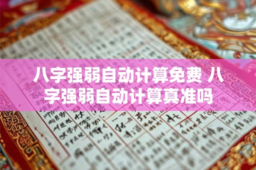 八字强弱自动计算免费 八字强弱自动计算真准吗