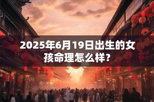 2025年6月19日出生的女孩命理怎么样？