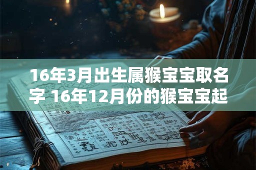 16年3月出生属猴宝宝取名字 16年12月份的猴宝宝起名