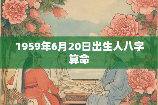 1959年6月20日出生人八字算命