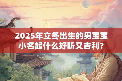2026年立冬出生的男宝宝小名起什么好听又吉利？