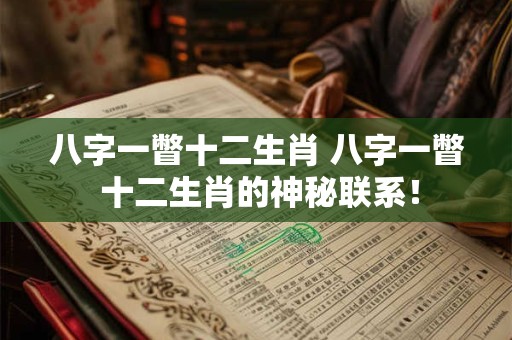八字一瞥十二生肖 八字一瞥 十二生肖的神秘联系！