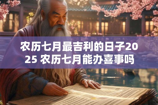 农历七月最吉利的日子2025 农历七月能办喜事吗