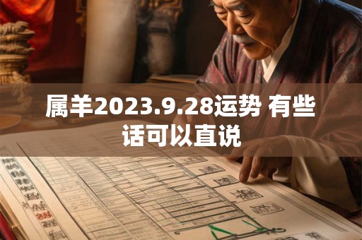 属羊2023.9.28运势 有些话可以直说