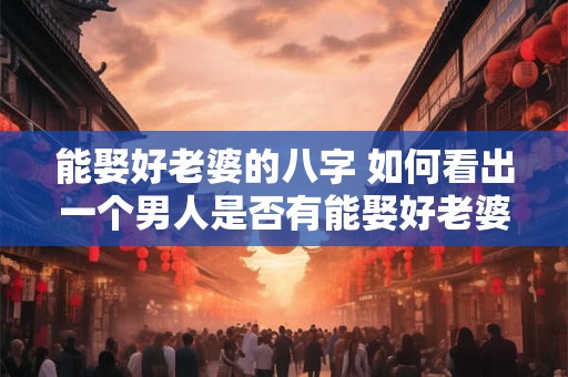 能娶好老婆的八字 如何看出一个男人是否有能娶好老婆的八字