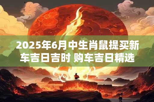 2025年6月中生肖鼠提买新车吉日吉时 购车吉日精选