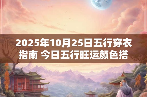 2026年10月25日五行穿衣指南 今日五行旺运颜色搭配