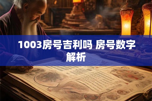 1003房号吉利吗 房号数字解析