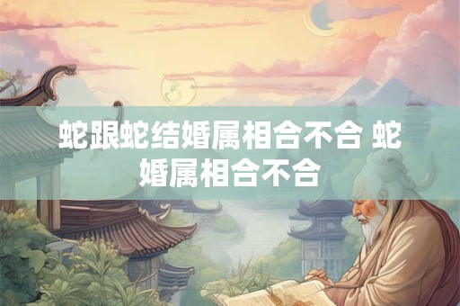蛇跟蛇结婚属相合不合 蛇婚属相合不合
