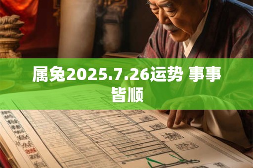 属兔2025.7.26运势 事事皆顺