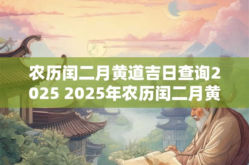 农历闰二月黄道吉日查询2025 2025年农历闰二月黄道吉日是哪天