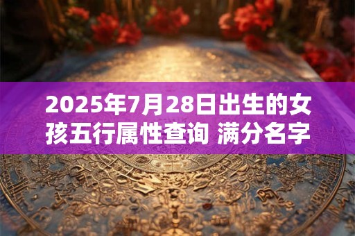 2025年7月28日出生的女孩五行属性查询 满分名字精选