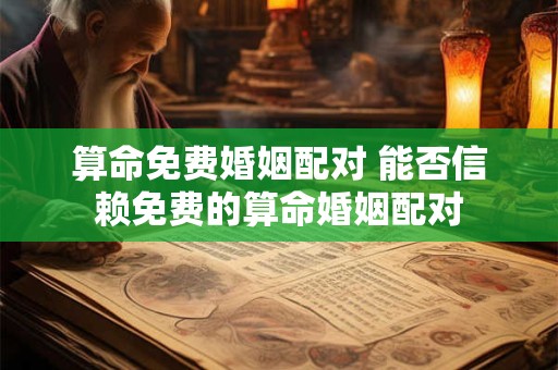 详细阅读:算命免费婚姻配对 能否信赖免费的算命婚姻配对 算命免费婚姻配对 能否信赖免费的算命婚姻配对