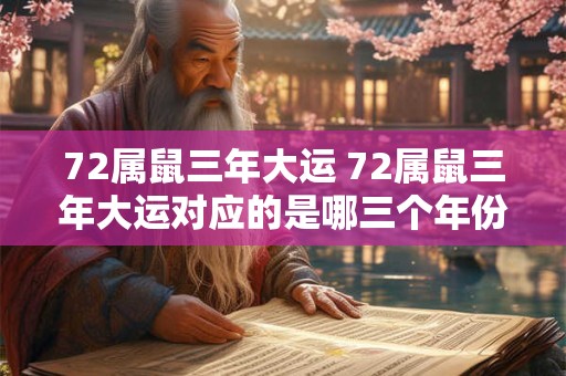 72属鼠三年大运 72属鼠三年大运对应的是哪三个年份