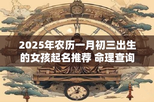 2025年农历一月初三出生的女孩起名推荐 命理查询