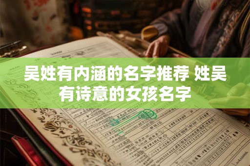 吴姓有内涵的名字推荐 姓吴有诗意的女孩名字