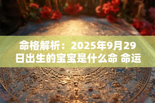 命格解析：2025年9月29日出生的宝宝是什么命 命运好吗