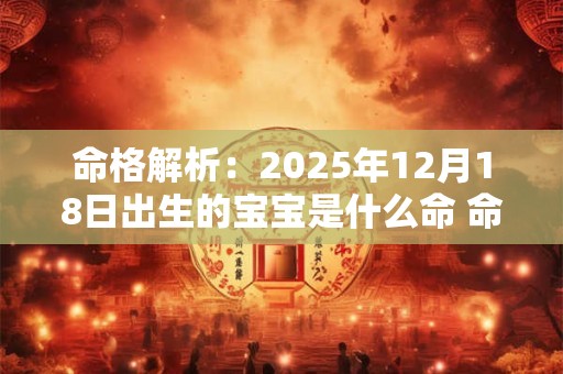命格解析：2025年12月18日出生的宝宝是什么命 命运好吗