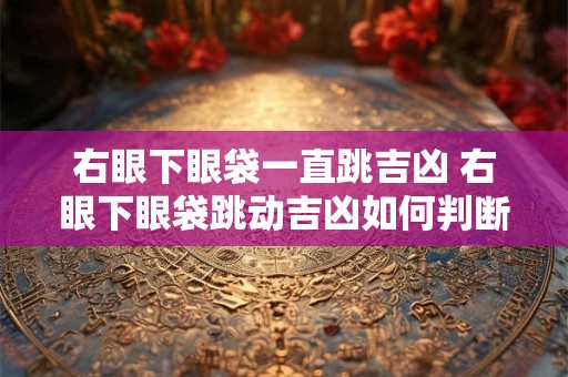 右眼下眼袋一直跳吉凶 右眼下眼袋跳动吉凶如何判断