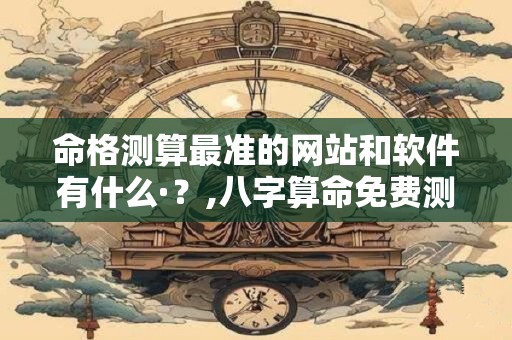 命格测算最准的网站和软件有什么·？,八字算命免费测试命格