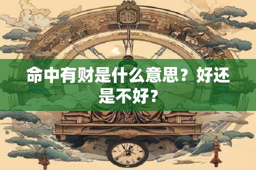 命中有财是什么意思？好还是不好？