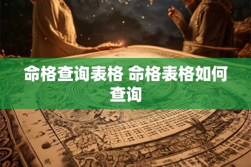 命格查询表格 命格表格如何查询