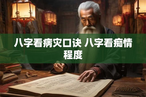 八字看病灾口诀 八字看痴情程度
