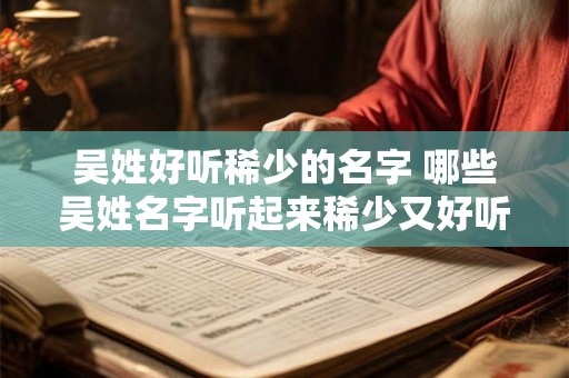 吴姓好听稀少的名字 哪些吴姓名字听起来稀少又好听