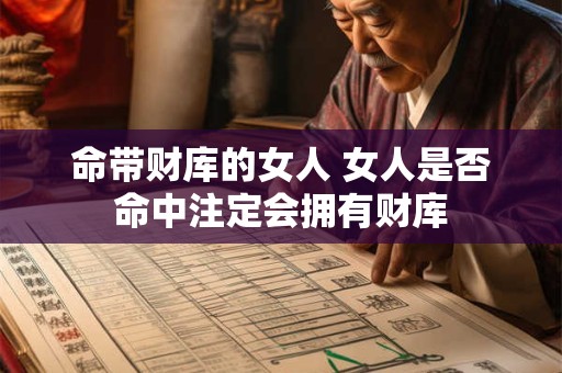 命带财库的女人 女人是否命中注定会拥有财库
