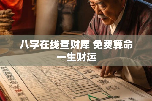 八字在线查财库 免费算命一生财运