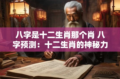 八字是十二生肖那个肖 八字预测:十二生肖的神秘力量! 八字是十二生肖那个肖 八字预测:十二生肖的神秘力量!