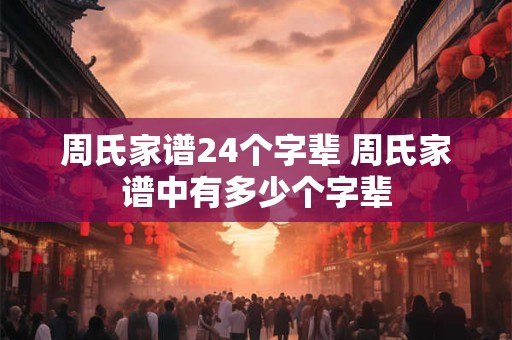 周氏家谱24个字辈 周氏家谱中有多少个字辈 周氏家谱24个字辈 周氏家谱中有多少个字辈