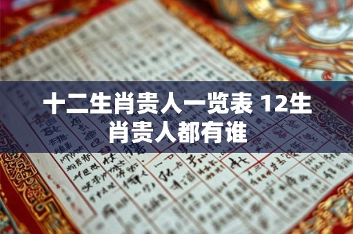 十二生肖贵人一览表 12生肖贵人都有谁