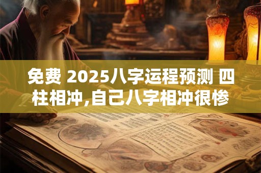 免费 2025八字运程预测 四柱相冲,自己八字相冲很惨吗
