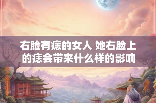 右脸有痣的女人 她右脸上的痣会带来什么样的影响