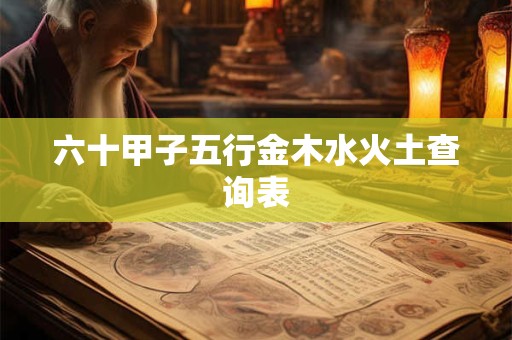 六十甲子五行金木水火土查询表