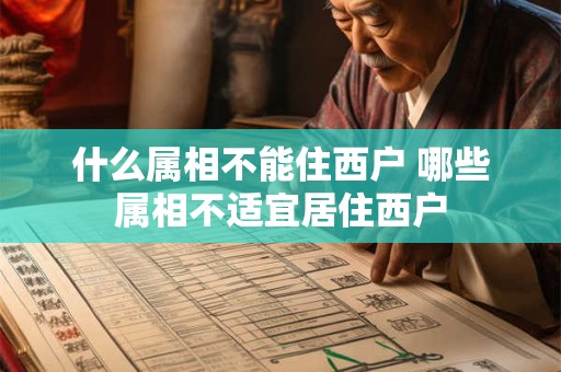 什么属相不能住西户 哪些属相不适宜居住西户