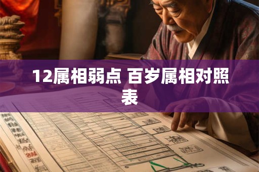 12属相弱点 百岁属相对照表
