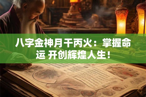 八字金神月干丙火：掌握命运 开创辉煌人生！