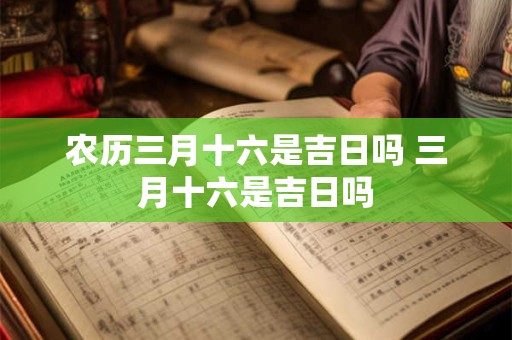 农历三月十六是吉日吗 三月十六是吉日吗