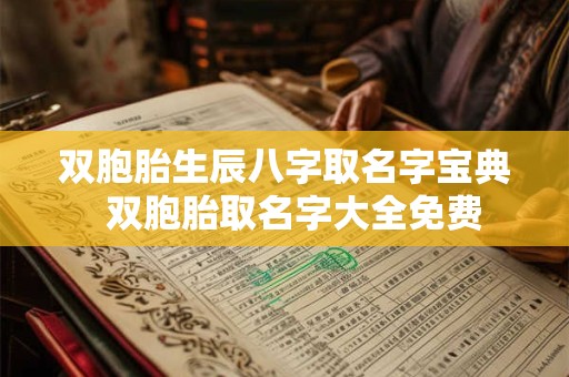 双胞胎生辰八字取名字宝典  双胞胎取名字大全免费