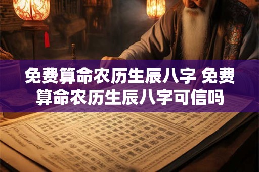 免费算命农历生辰八字 免费算命农历生辰八字可信吗