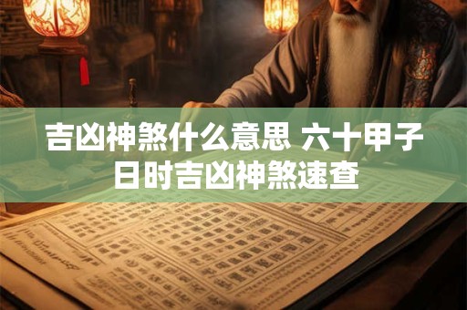 吉凶神煞什么意思 六十甲子日时吉凶神煞速查