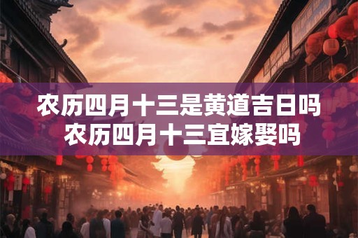 农历四月十三是黄道吉日吗 农历四月十三宜嫁娶吗
