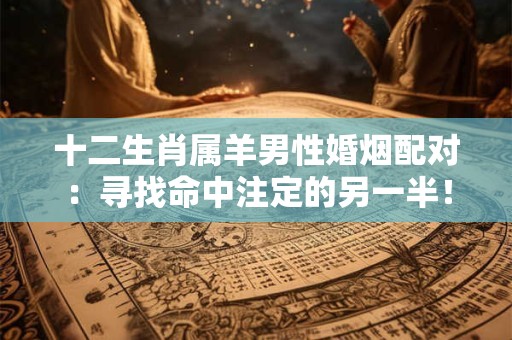 十二生肖属羊男性婚烟配对：寻找命中注定的另一半！