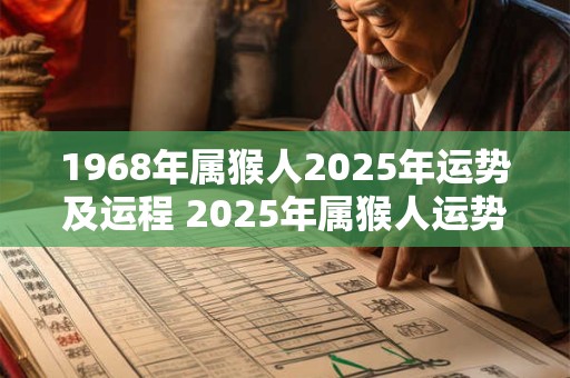 1968年属猴人2025年运势及运程 2025年属猴人运势如何